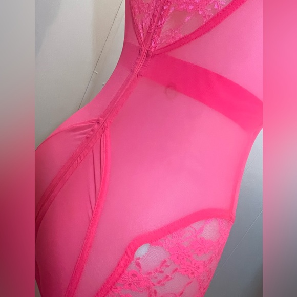 Neon Pink Very Sexy Victoria’s Secret Gartered Slipdress - Picture 8 of 11
